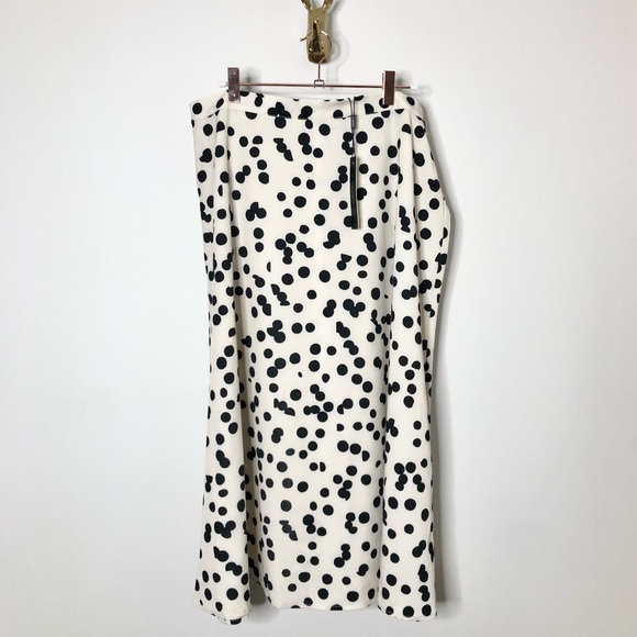 Tahari NWT Ink Dot Spotted Full Midi Skirt XL - Picture 2 of 8
